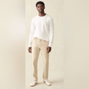 Faherty Stretch Terry 5-Pocket Rugged & Structured Pant In Stone Size 32 X 32